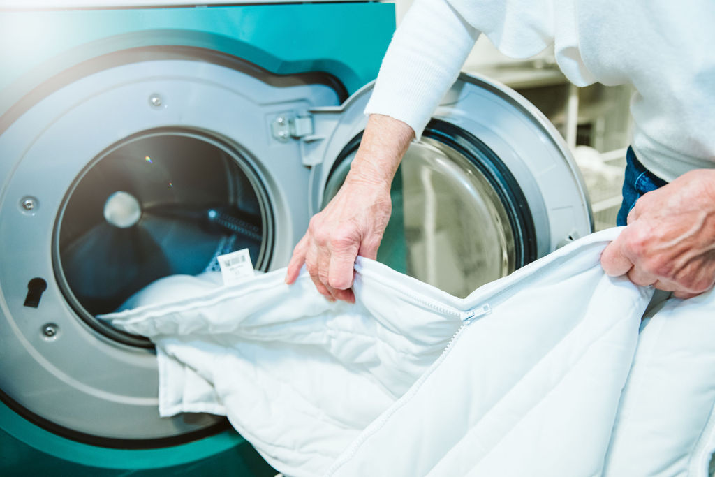 Washing a weighted blanket